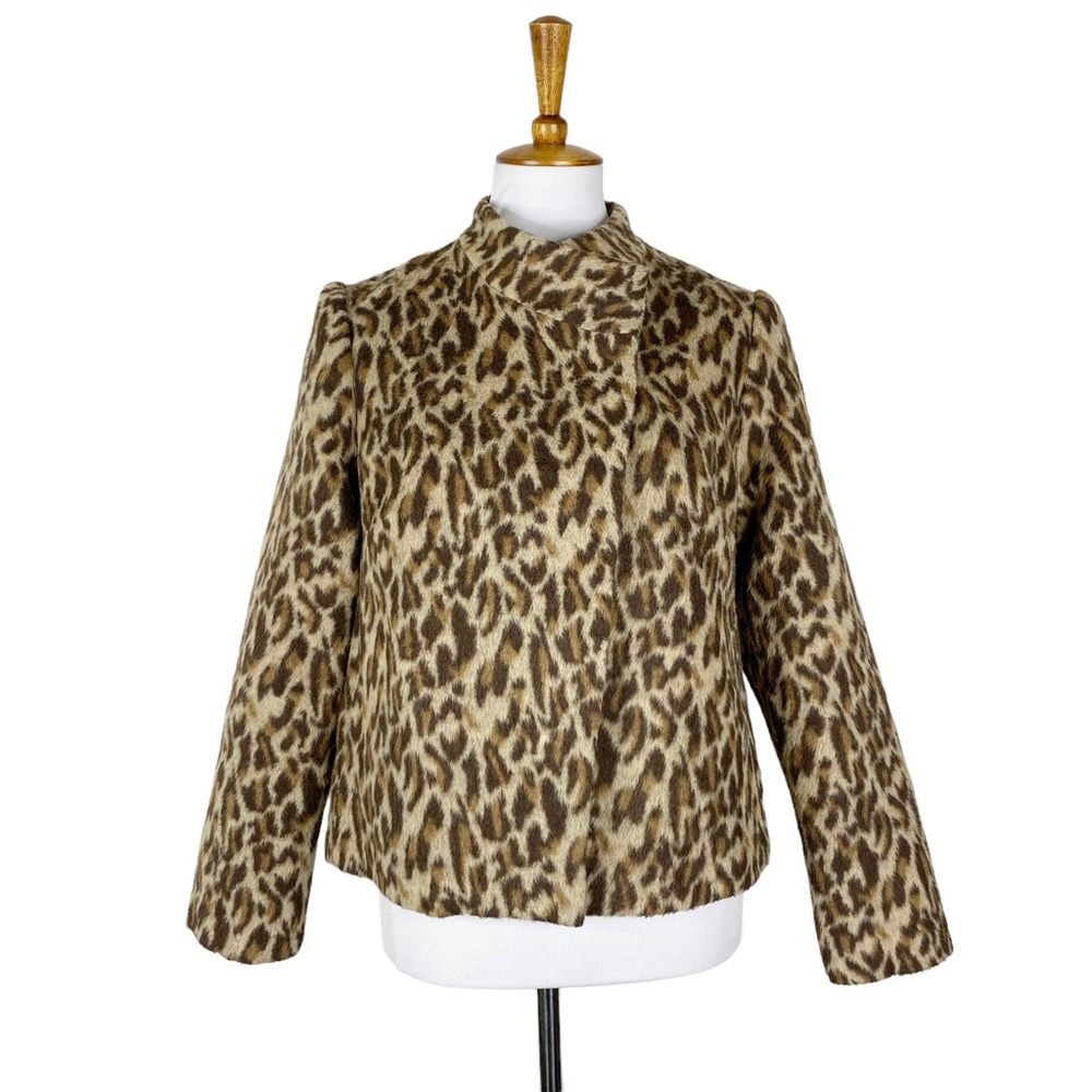 Chico's Fierce Faux Fur Leopard Animal Print Jacket Sz. 1 (Medium)